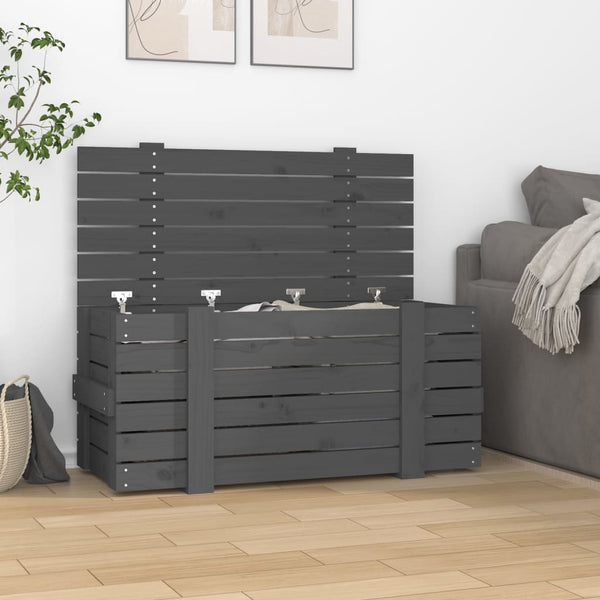 Graue Kiefernholz Truhe 91 cm