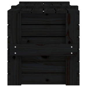 Schwarze Kiefernholz Truhe 91cm