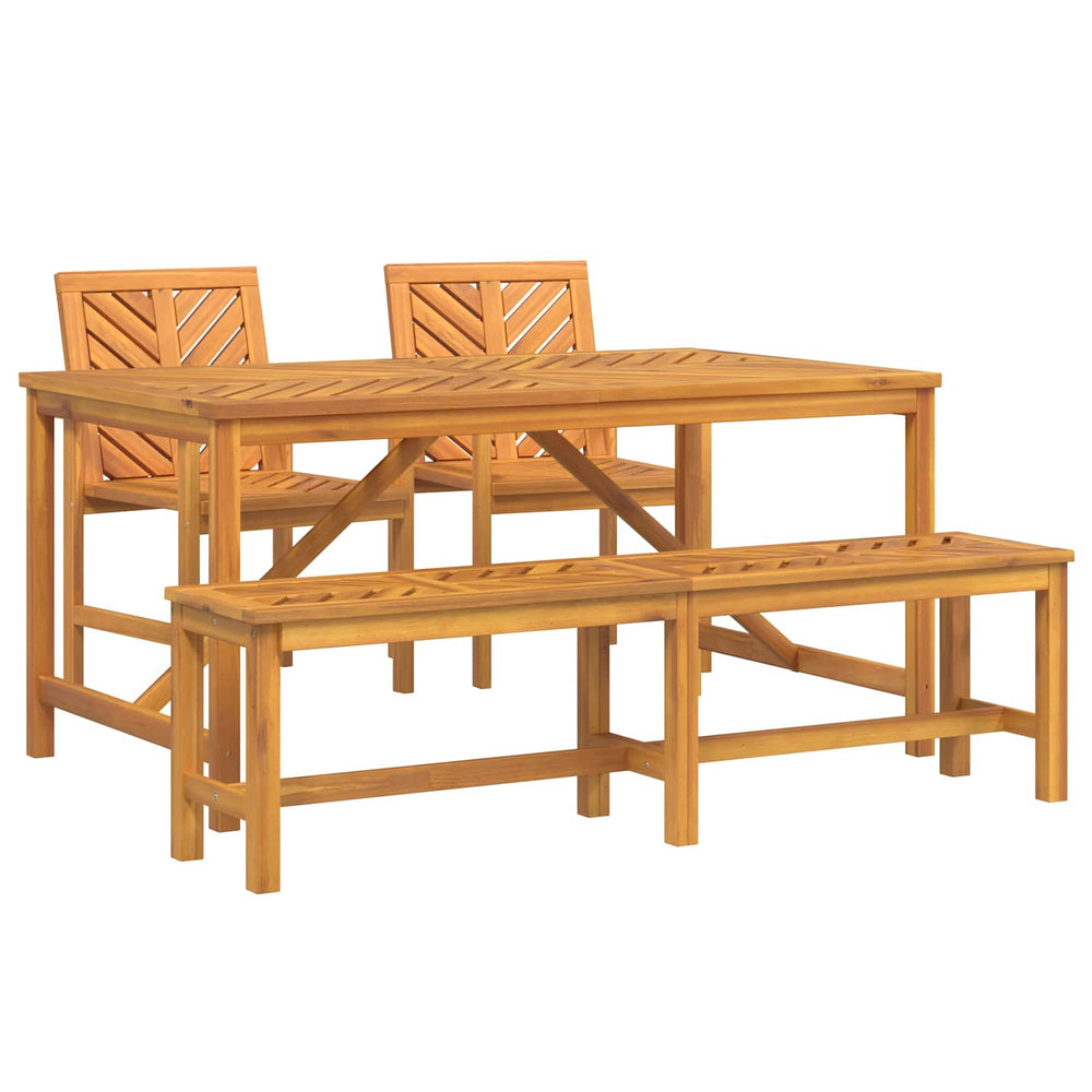 Garten Essgruppe 4 pcs Braun Massivholz Akazie