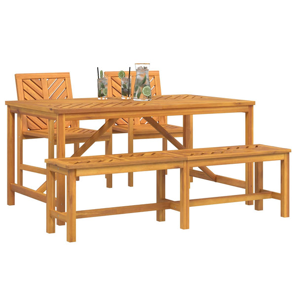 Garten Essgruppe 4 pcs Braun Massivholz Akazie