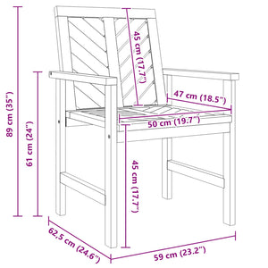 Garten Essgruppe 6 pcs Braun Massivholz Akazie