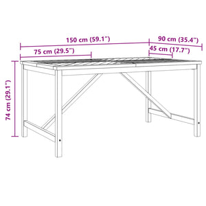 Garten Essgruppe 5 pcs Braun Massivholz Akazie