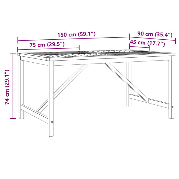 Garten Essgruppe 5 pcs Braun Massivholz Akazie