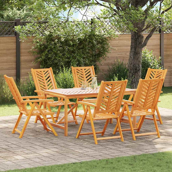 Garten Essgruppe 7 pcs Braun Massivholz Akazie