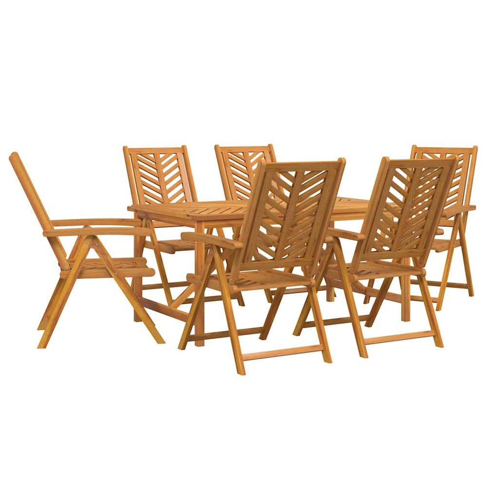 Garten Essgruppe 7 pcs Braun Massivholz Akazie
