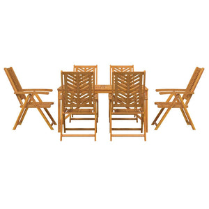 Garten Essgruppe 7 pcs Braun Massivholz Akazie
