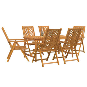 Garten Essgruppe 7 pcs Braun Massivholz Akazie