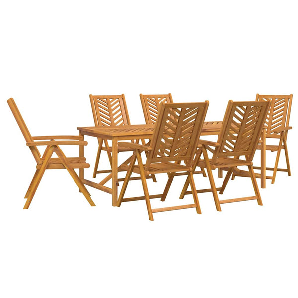 Garten Essgruppe 7 pcs Braun Massivholz Akazie