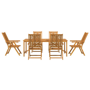 Garten Essgruppe 7 pcs Braun Massivholz Akazie