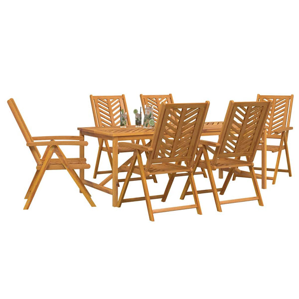 Garten Essgruppe 7 pcs Braun Massivholz Akazie