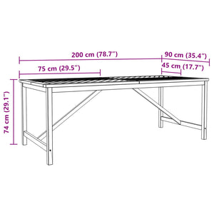 Garten Essgruppe 7 pcs Braun Massivholz Akazie