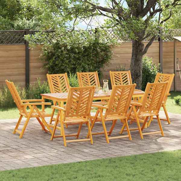 Garten Essgruppe 9 pcs Braun Massivholz Akazie