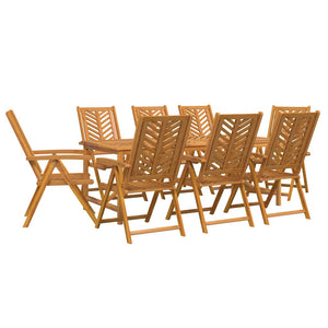 Garten Essgruppe 9 pcs Braun Massivholz Akazie