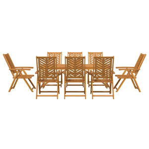 Garten Essgruppe 9 pcs Braun Massivholz Akazie
