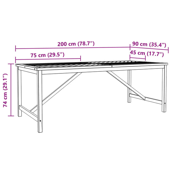 Garten Essgruppe 9 pcs Braun Massivholz Akazie