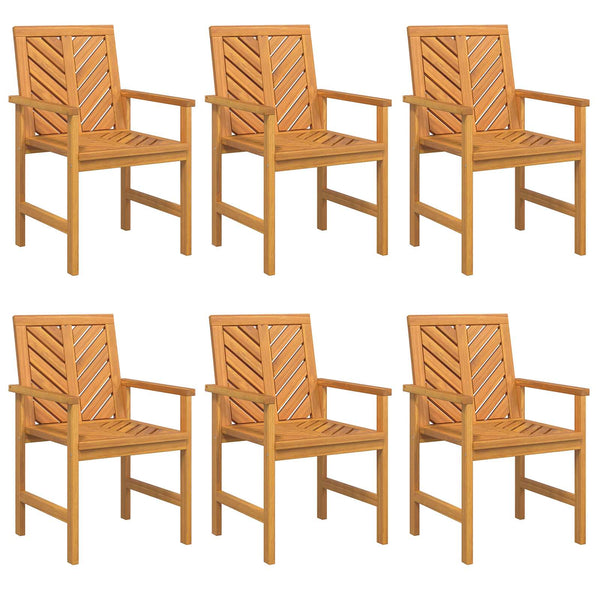 Esszimmerstuhl 6 pcs Natur 62,5 x 59 x 89 cm Massivholz Akazie