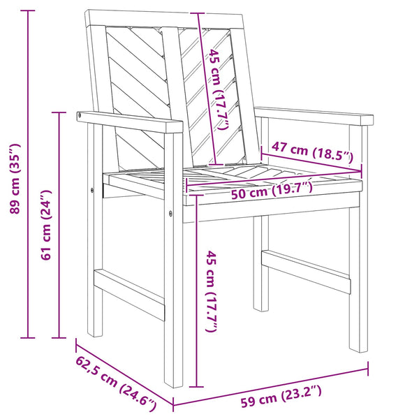 Esszimmerstuhl 8 pcs Natur 62,5 x 59 x 89 cm Massivholz Akazie