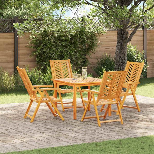 vidaXL Chaises de jardin 4 pcs Marron 57 x 72 x 109 cm Bois d'acacia massif