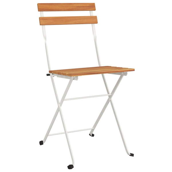 Klappbares 3-tlg. Bistro-Set Akazie Massivholz & Stahl