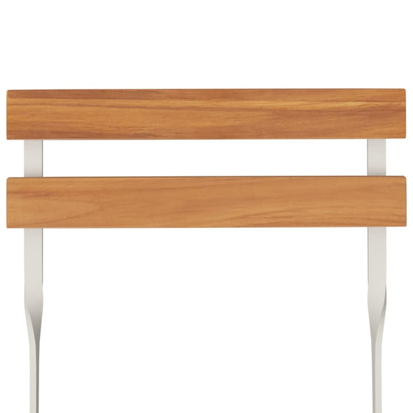 Klappbares 3-tlg. Bistro-Set Akazie Massivholz & Stahl