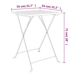 Klappbares 3-tlg. Bistro-Set Akazie Massivholz & Stahl
