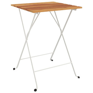 Klappbarer Bistrotisch Akazie Stahl 55x54x71 cm