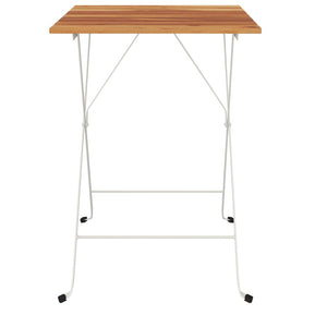 Klappbarer Bistrotisch Akazie Stahl 55x54x71 cm