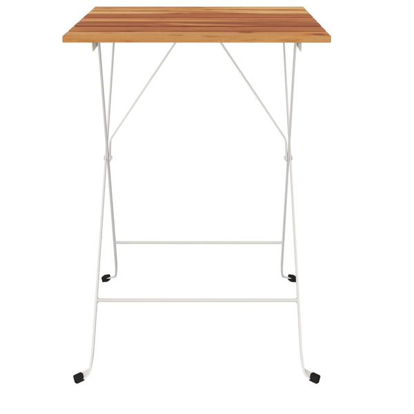 Klappbarer Bistrotisch Akazie Stahl 55x54x71 cm