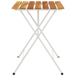 Klappbarer Bistrotisch Akazie Stahl 55x54x71 cm