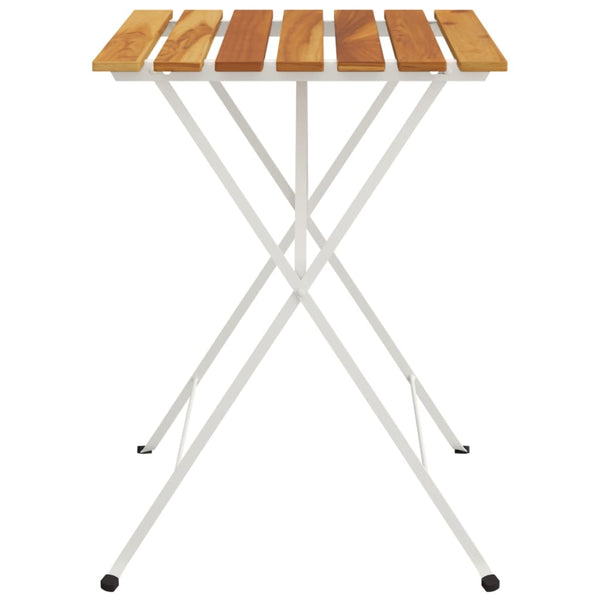 Klappbarer Bistrotisch Akazie Stahl 55x54x71 cm