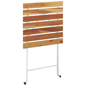 Klappbarer Bistrotisch Akazie Stahl 55x54x71 cm