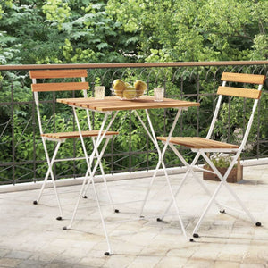 Klappbarer Bistrotisch Akazie Stahl 55x54x71 cm