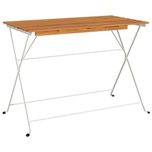 vidaXL Table de bistrot pliable 100x54x71 cm Bois d'acacia massif et acier