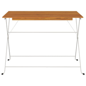 vidaXL Table de bistrot pliable 100x54x71 cm Bois d'acacia massif et acier