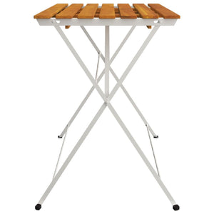 vidaXL Table de bistrot pliable 100x54x71 cm Bois d'acacia massif et acier
