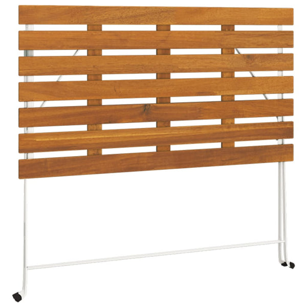 vidaXL Table de bistrot pliable 100x54x71 cm Bois d'acacia massif et acier