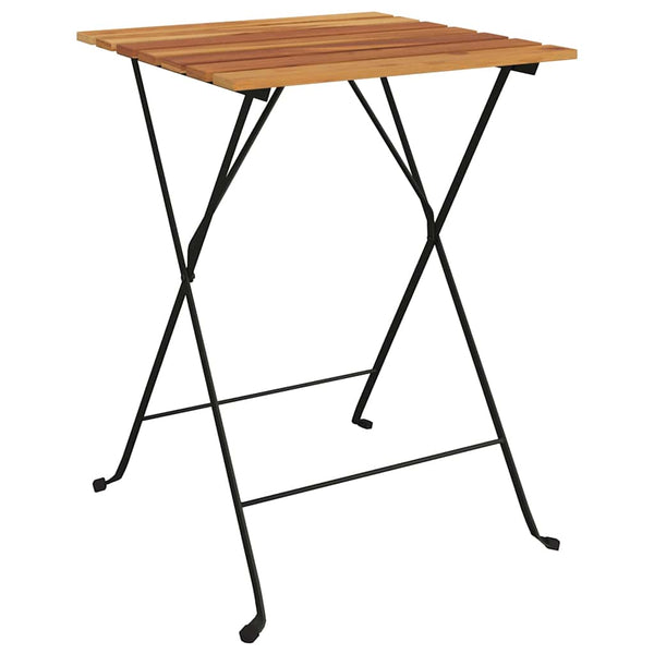 Klappbares 3-tlg. Bistro-Set Teakholz & Stahl