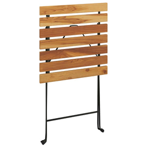 Klappbares 3-tlg. Bistro-Set Teakholz & Stahl