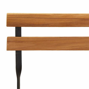 Klappbares 3-tlg. Bistro-Set Teakholz & Stahl