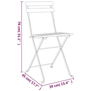 Klappbares 3-tlg. Bistro-Set Teakholz & Stahl