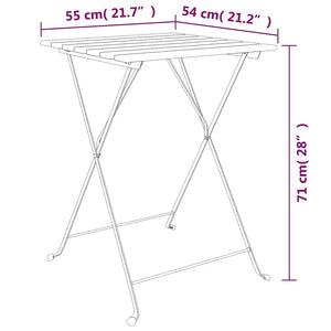 Klappbares 3-tlg. Bistro-Set Teakholz & Stahl