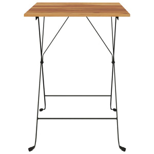 Klappbarer Bistrotisch Teak & Stahl 55x54x71 cm