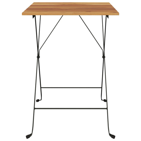 Klappbarer Bistrotisch Teak & Stahl 55x54x71 cm