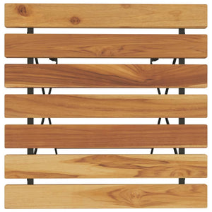 Klappbarer Bistrotisch Teak & Stahl 55x54x71 cm