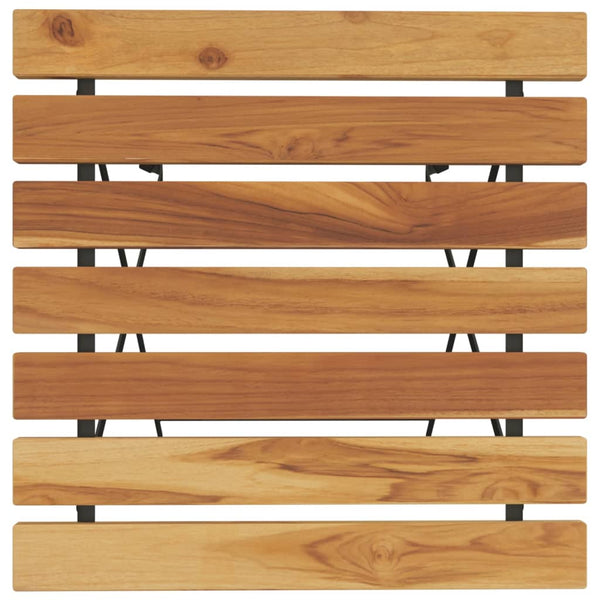 Klappbarer Bistrotisch Teak & Stahl 55x54x71 cm
