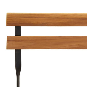 Klappbare Bistrostühle, 2er-Set, Teak & Stahl