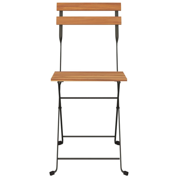 vidaXL Chaises de bistrot 4 pcs Pliables Bois de teck massif et Acier