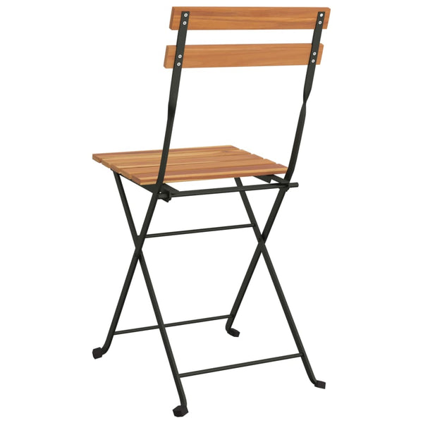 vidaXL Chaises de bistrot 4 pcs Pliables Bois de teck massif et Acier
