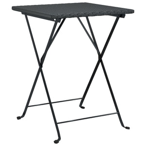Klappbarer Bistrotisch Schwarz Poly Rattan
