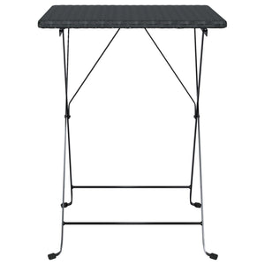 Klappbarer Bistrotisch Schwarz Poly Rattan